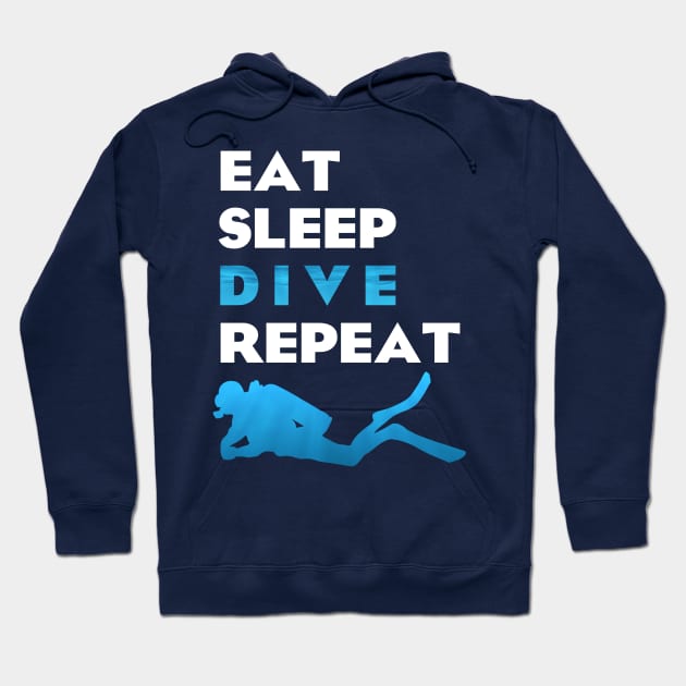 Diver - Eat Sleep Dive Repeat Hoodie by SeaAndLight